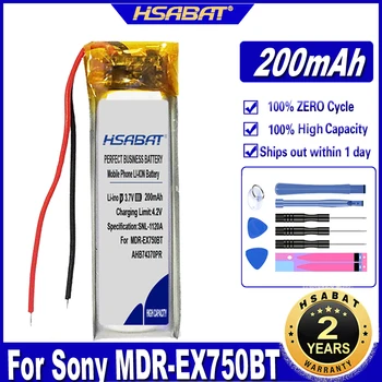 Аккумулятор HSABAT AHB74370PR 200mAh для Sony MDR-EX750BT WI-C600N Аккумуляторные 2-проводные Батареи