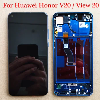 Черный/ Синий / красный 6,4 дюйма для Huawei Honor V20 / для Honor View 20 ЖК-дисплей Сенсорный экран Дигитайзер в сборе с рамкой