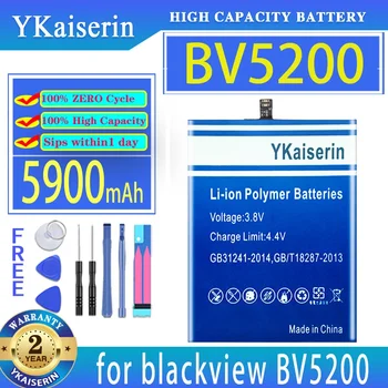 YKaiserin 5900 мАч Сменный Аккумулятор BV5200 (Li616077PHTT) для Аккумуляторов Мобильных Телефонов blackview BV5200