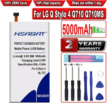 Аккумулятор HSABAT 5000 мАч BL-T37 для LG V40 ThinQ Q710 Q8 2018 Q815L Q Stylo 4 Q710 Q710MS LM-Q710CS LM-Q710MS