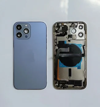 Крышка батарейного отсека Оригинальный корпус для Iphone 13 Pro Max mini Задняя крышка со гибкими кабелями + беспроводная зарядка = полная сборка