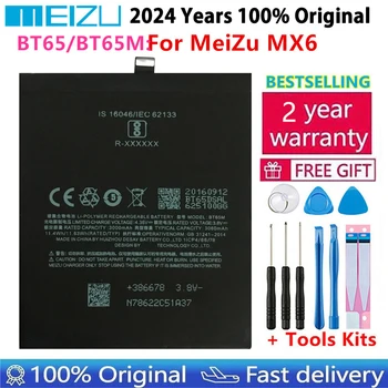 100% Meizu Оригинальное Качество 3060 мАч BT65 BT65M Литий-ионный Аккумулятор Для MeiZu MX6 Замена Аккумулятора Мобильного Телефона Bateria