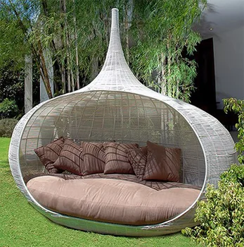 Кровать для отдыха на открытом воздухе диван мебель из ротанга садовый дворик вилла B & B Park живописное место кровать с тентом на открытом воздухе