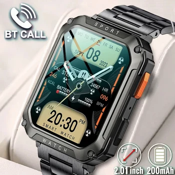 Прочные военные мужские смарт-часы для Android IOS Ftiness Watches IP67 Водонепроницаемые 2,01 