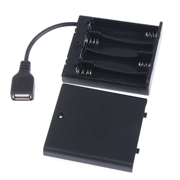4 батарейки USB типа АА для светодиодных лент 5 В, мини-источник питания USB
