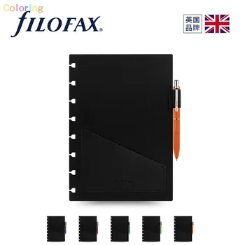 Держатель для ручек Filofax A5 для блокнота, подвижный держатель для ручек с карманом и эластичной петлей для ручек. Стильный черный с карманами и ручкой в тон.