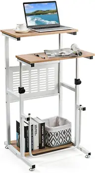 Небольшой письменный стол, Регулируемая по высоте подставка для подиума для учителя, Компактный стоячий столик, подиум для кафедры, Стол для ноутбука с подставкой для ног