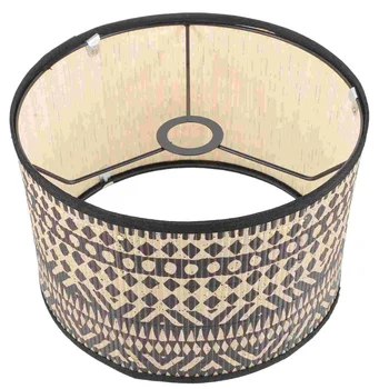 Бамбуковый абажур с печатью Декоративной крышки лампы Барабанный абажур для ресторана