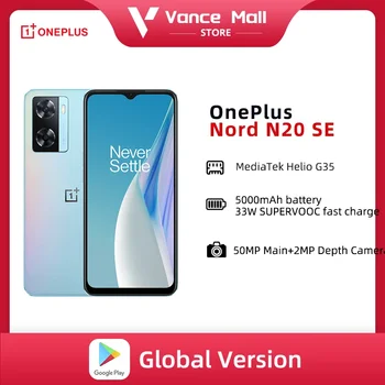 Глобальная версия смартфона OnePlus Nord N20 SE N20 33 Вт SUPERVOOC Charge Аккумулятор 5000 мАч 50 Мп AI Двойная камера 6,56 