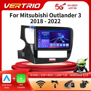 Автомагнитола 2Din для Mitsubishi Outlander xl 3 2012-2018 Мультимедийный видеоплеер Навигация GPS Carplay Android 12 Головное устройство
