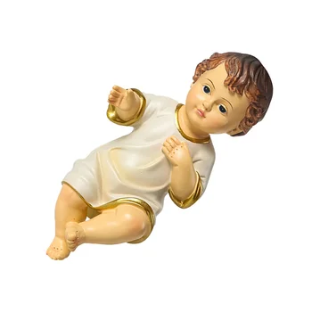 Религиозный Детский орнамент Мини-Куклы Святого Младенца из смолы, украшения для уличного стола, Церковная статуя Иисуса, Фигурка