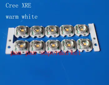 10ШТ Cree XLAMP XR-E Q5 LED теплый белый чип 300LM и 12 мм звездообразная основа для DIY