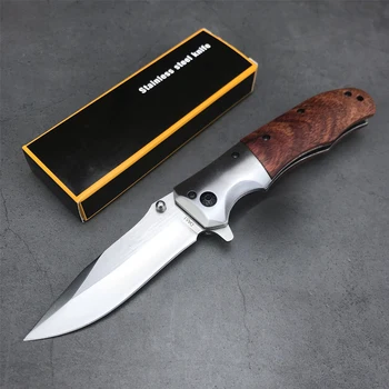 DA51 Складной Нож EDC Высококачественный Портативный 3Cr13 Лезвие Ручка Из Розового Дерева Тактический Нож Кемпинг Нож Для Выживания охота