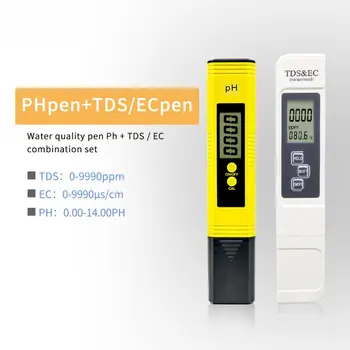 Комбинированный измеритель PH и TDS 0,01ph Высокоточный PH-измеритель PH-типа ± 2% Точность считывания 3-в-1 Ручка для измерения температуры TDS EC