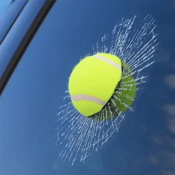 3D Автомобильные наклейки для Стайлинга автомобилей, Удары мячом по окну автомобиля, Бейсбол, Саморазрывающаяся Футбольная Наклейка, Наклейка на стекло для тенниса, Баскетбола T7A7