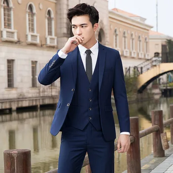 3361-R-Корейская версия студенческого мужского костюма с круглым вырезом и короткими рукавами на заказ