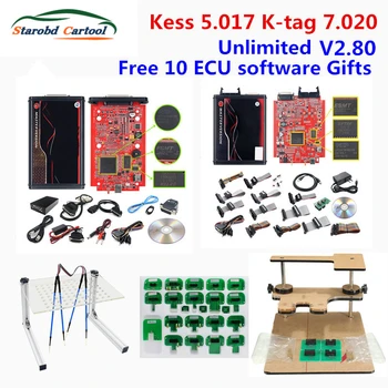 Неограниченный Kess Онлайн Kess 2.80 EU Red Kess V5.017 Master Без токена Kess V7.020 Manager Tuning Kit V2.25 Программатор ECU