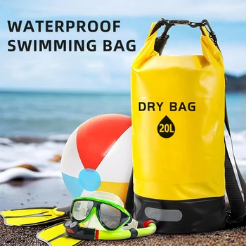 10Л 20Л Водонепроницаемый Сухой мешок, уличные сумки-ведра, ПВХ Рюкзак для плавания, портативная спортивная сумка для пляжного дрейфа, серфинга XM250