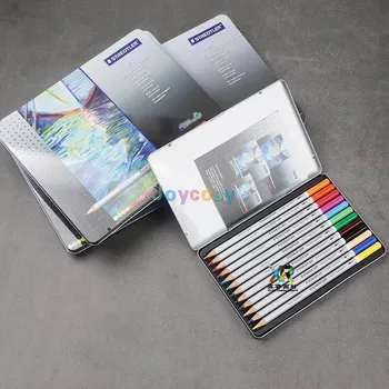Акварельные карандаши премиум-класса Staedtler Karat Aquarell, набор из 12 24 36 48 60 цветов, Яркие светостойкие краски, ровные цвета