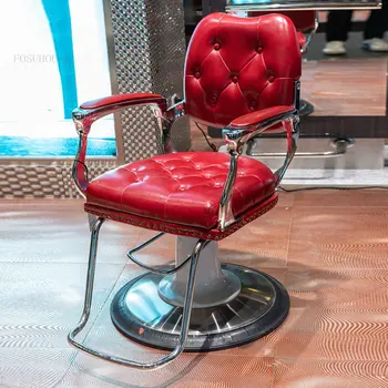 Изготовленные на заказ Роскошные парикмахерские кресла для салона красоты, профессиональные стулья для стрижки волос, Европейский лифт, Парикмахерское кресло для мебели для салона