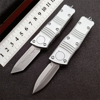 Mini Micro OTF Tech Белый складной карманный нож из стали D2, ручка из авиационного алюминия T6-6061, подарок для EDC-инструмента для охоты на открытом воздухе
