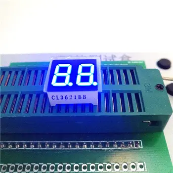 10ШТ Новый и оригинальный 2-битный 0,36-дюймовый цифровой ламповый светодиодный дисплей с высоким синим освещением, 7-сегментный общий катод/анод