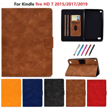 Для Amazon Kindle Fire HD 7 HD7 2015 2017 2019 7,0-дюймовый Чехол для планшета Fire HD7 Fundas Slim Flip Cover Мягкая Защитная Оболочка