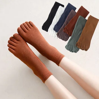Повседневные хлопчатобумажные носки с раздельным носком, спортивные носки с пятью пальцами, впитывающие пот, Женские носки с разделением средней трубки, японские Носки Таби