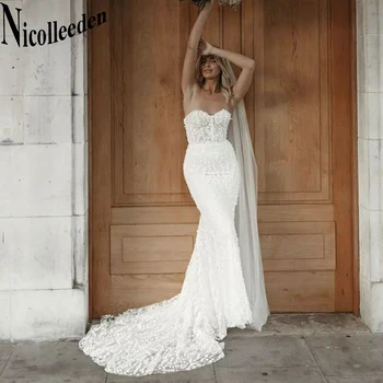 Очаровательные свадебные платья Nicolle Sweetheart Для женщин, кружевные аппликации, платья принцессы на молнии, придворные платья невесты