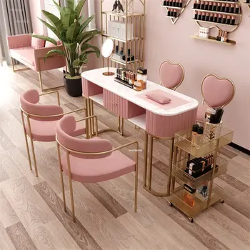 Современный маникюрный стол, маникюрный стул и мебель для салона, Салонные Маникюрные столы, Креативные минималистичные высококлассные столы для макияжа ногтей