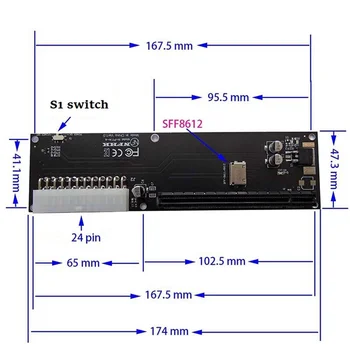 Для карты адаптера Oculink SFF-8612 SFF-8611 PCI-E 16X 2230 M.2 M-Key Адаптер PCI-E для внешней Видеокарты GPD WIN Max2
