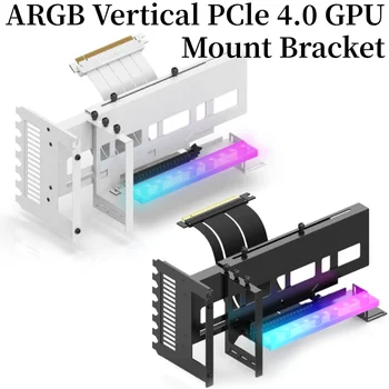 Универсальный Вертикальный Держатель Графического процессора PCIe 4.0 x16 Kit Riser ATX Case 5V 3PIN ARGB Держатель Видеокарты Кронштейн Рулевого Управления Видеокарты