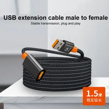 Высокоскоростной удлинительный кабель USB 3.0 для передачи данных от мужчины к женщине, кабель для передачи данных для Smart TV, компьютерная камера, кабель для принтера 1,5 м