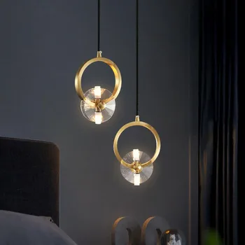 Новый хрустальный светодиодный подвесной светильник в стиле постмодерн, роскошные латунные креативные прикроватные лампы, подвесной светильник для столовой и кухни