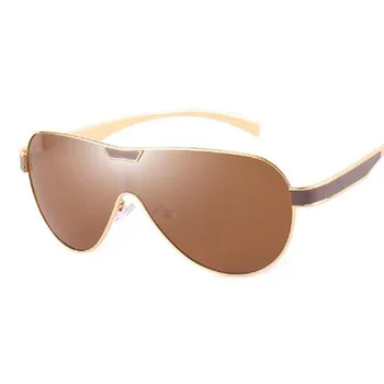 Мужские винтажные солнцезащитные очки большого размера, поляризованные Солнцезащитные очки для вождения, мужские очки с выпученными глазами в большой оправе коричневых оттенков UV400