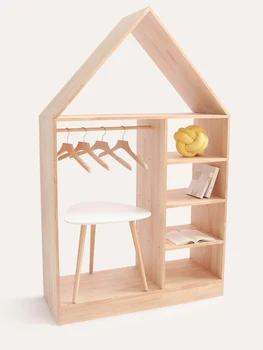 Шкаф для хранения детского гардероба Простая мебель из массива дерева Подвесная полка Детский шкаф Шкаф для одежды Шкафчик для хранения