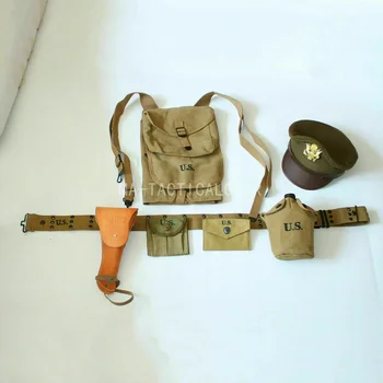 . Снаряжение офицера армии США времен Второй мировой войны 1928 года, вещевой мешок 1911 года, кобура, шляпный рюкзак, КОМБИНИРОВАННАЯ КОЛЛЕКЦИЯ СНАРЯЖЕНИЯ, ВОЕННЫЙ НАБОР