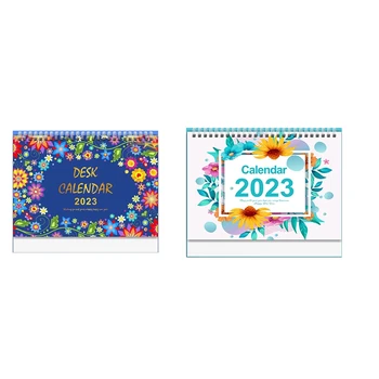 Маленький настольный календарь на 2023 год, 9 дюймов X 7,3 дюйма, красочные месячные рисунки Для планирования и организации дома или офиса