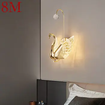 8-метровый современный светодиодный настенный светильник Swan, винтажное креативное бра для домашнего декора спальни