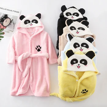 Детский халат, пижама с рисунком панды, детская одежда для сна, халат для девочки, одежда для купания для маленьких мальчиков, одежда для девочек от 2 до 8 лет