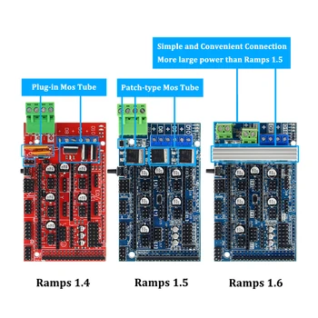 Расширительная панель управления Ramps 1.6 с радиатором, модернизированные Ramps 1.4 / 1.5 для платы 3D-принтера arduino