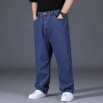 10XL Джинсы оверсайз Мужская уличная мода Плюс Размер Хлопчатобумажные Свободные джинсовые брюки Повседневные брюки карго Дышащие Брюки большого размера
