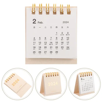Календарь Маленький настольный календарь Простой настольный календарь на рулонах Календарь из офисной бумаги