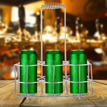 6 Слотов Подставка для пивных банок Настольный держатель для барных бутылок с водой Металлический Ресторанный Графин для хранения