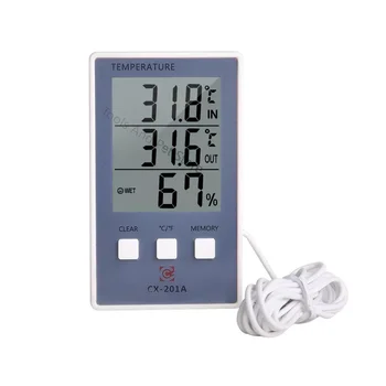 Цифровой Термометр Гигрометр Измеритель Влажности Температуры в помещении на открытом воздухе C/F ЖК-Дисплей Датчик Зонда Метеостанция