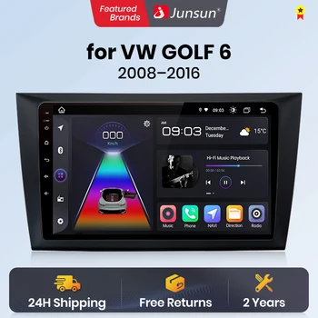 Junsun V1 AI Voice Wireless CarPlay Android Авторадио Для GOLF 6 2008-2016 4G Автомобильный Мультимедийный GPS 2din автомагнитола