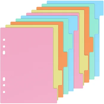 Разделители для вкладок 10 шт., пластиковые этикетки с 6 отверстиями, разделители для папок-указателей для ежедневника формата А5