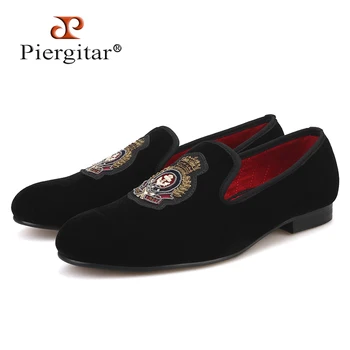 Piergitar/2021, Новый стиль, мужские Бархатные туфли с ручной вышивкой слитками для вечеринок и банкетов, мужские лоферы на плоской подошве, большие размеры