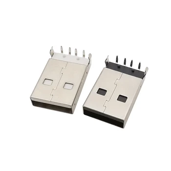 10шт Штекер USB 2.0 типа A 4-контактный разъем DIP PCB 90-градусные USB-разъемы для передачи данных зарядки