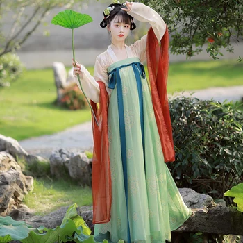 Оригинальное платье Hanfu, Китайская династия Тан, Женская ретро-одежда, косплей, Китайская юбка, Древнее платье Феи